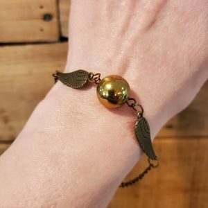 Harry Potter Quidditch "Golden Snitch" brasstone bracelet